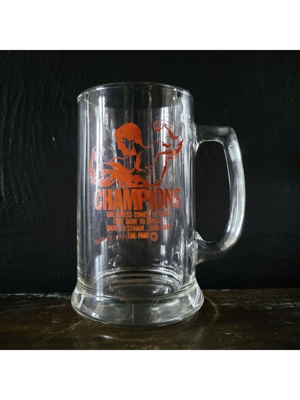 Dick Notmeyer Champions Motivational Quote Powerlifting Clear Glass Stein Mug